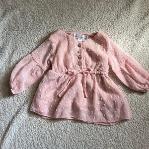 Baileys Blossoms Swiss Dot Tie Top